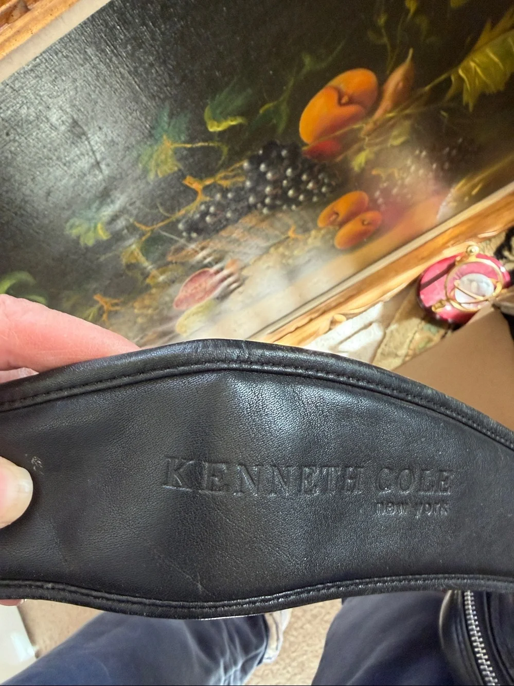 Kenneth Cole Black Leather Men’s Shoulder Bag